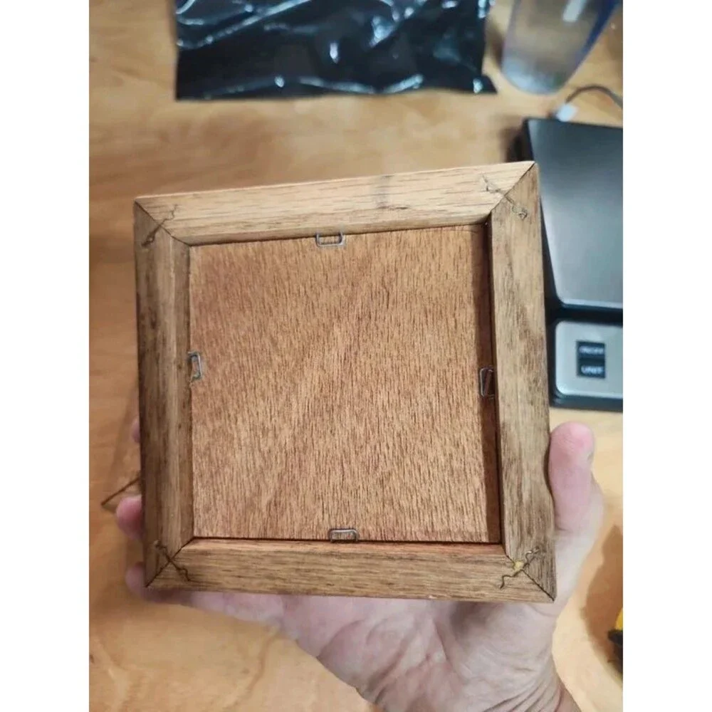 Old fisherman decopage trinket wooden jewellry box
